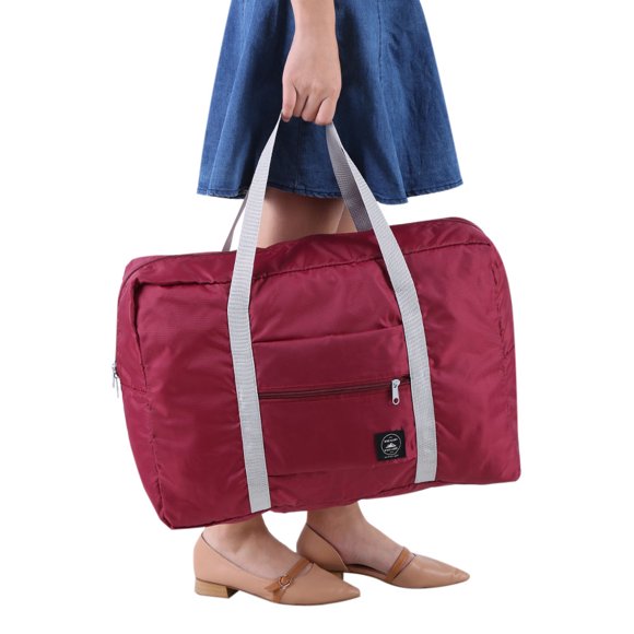 Bolsa de Viaje Grande Fdit de Tamaño Plegable Equipaje de Viaje de Mano Llevar Bolsa de Deporte Gimnasio color rojo vino