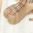thumbnail image 3 of Calcetines de lana Vintage para mujer, calcetín abrigado con diseño de tiras clásicas, calcetín de moda para mujer, invierno cálido y grueso, 1 par, 3 of 5
