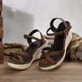 thumbnail image 5 of Coffee Women'S Versatile Open Toe Wedge Sandals One-Strap Round Toe Cushioned, 5 of 9