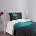 thumbnail image 5 of Ambesonne Space Quilted Bedspread Set 2 Pcs, Outer World Cosmos Moon, Twin Size, Petrol Blue, 5 of 6