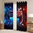thumbnail image 3 of Homewish Futuristic Gamepad Boys Black Out Curtains, Neon Stripes Lines Curtains Pack of 2 (42x63 Each), Video Game Controller Bedroom Curtains, Window Curtains Bedroom Decor, 3 of 7
