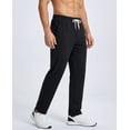 thumbnail image 5 of Real Essentials 3 Pack: Men's French Terry Open Bottom Sweatpants - Casual Lounge Comfort Gym with Pockets, 5 of 6