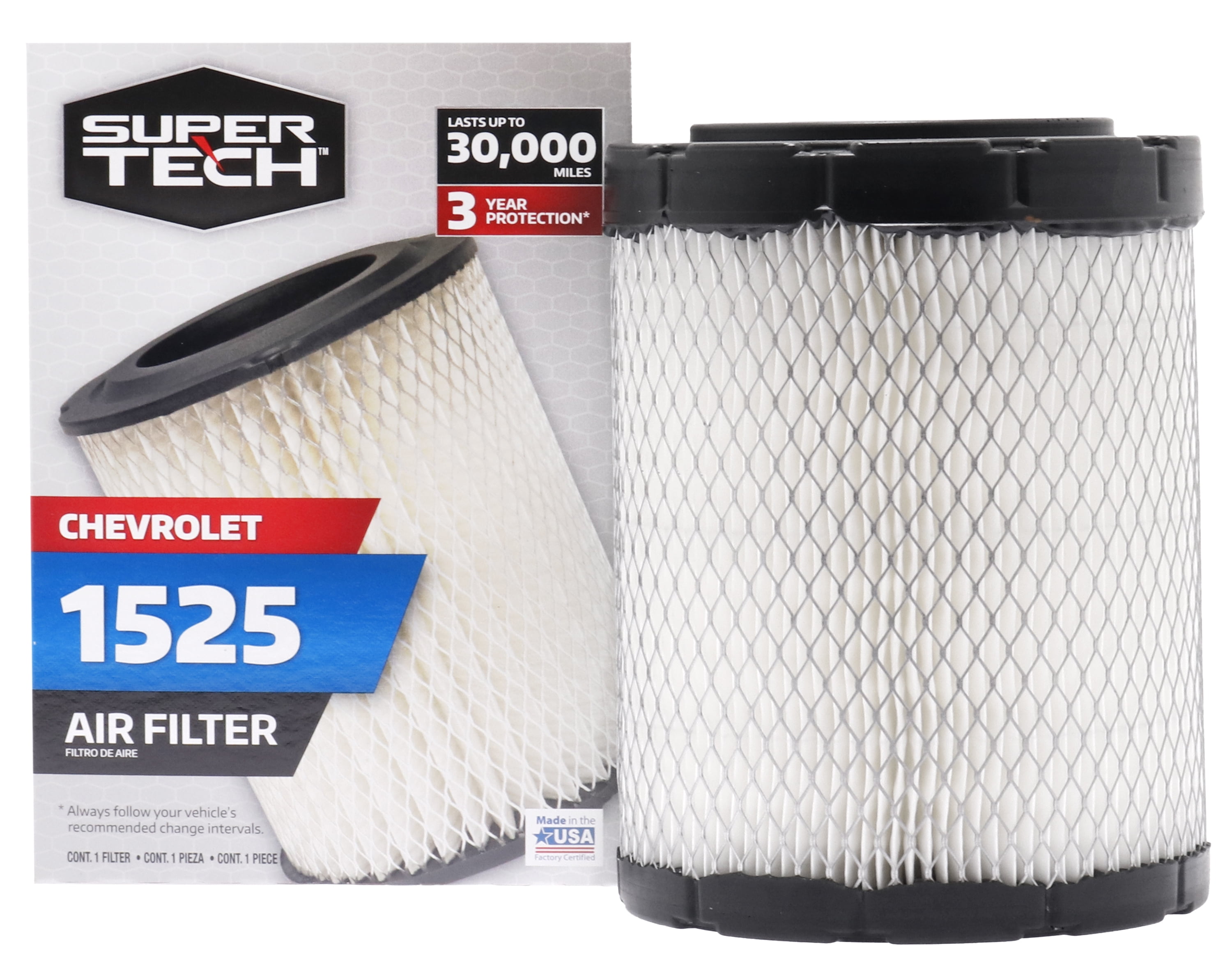 SuperTech 1525 Engine Air Filter, Replacement for GM and Chevrolet