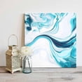 thumbnail image 5 of Abstract Water Ripple Canvas Wall Art, Blue Gradient Modern Ocean Framed Wall Decor Modern Artwork Prints Painting for Living Room, Bedroom, Kitchen & Cafe Decor 28x28 Inch, 5 of 9
