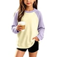 thumbnail image 3 of Abtuhar Fall Crew Neck Raglan Pullover Sweatshirt for Boys and Girls Casual Tops for 3-15 Years, 3 of 5