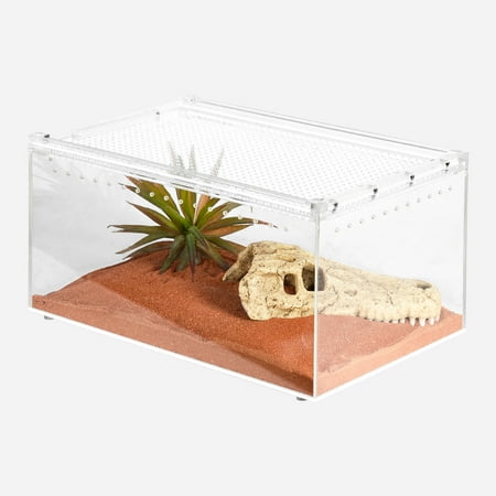REPTIZOO Magnetic Acrylic Large Enclosure 2.2 Gallon, 12 x 8 x 6 Inch