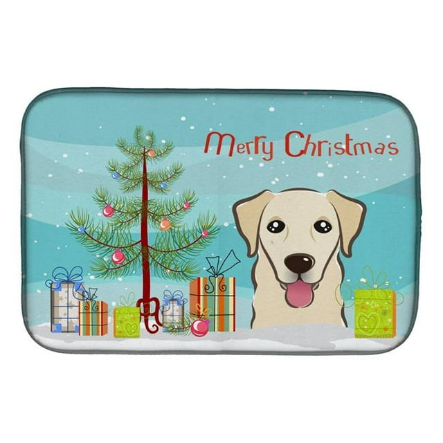 Carolines Treasures BB1624DDM Christmas Tree & Golden Retriever Dish Drying Mat