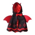 thumbnail image 2 of Halloween Pet Bat Cape Costume, Red Devil Wing & Horn Vampire Outfit, Funny Cosplay Holiday Clothes for Small Medium Dogs Cats, 2 of 7