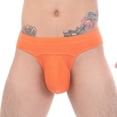 thumbnail image 2 of Mens Comfy Briefs Striped Printed Mid Waisted High Fork Breathable Mesh Large Size Comfortable Underpants Simple Regular Underwear, 2 of 5