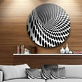 thumbnail image 2 of Designart 'Waves and Circles Black n’ White' Abstract Circle Metal Wall Art, 2 of 5