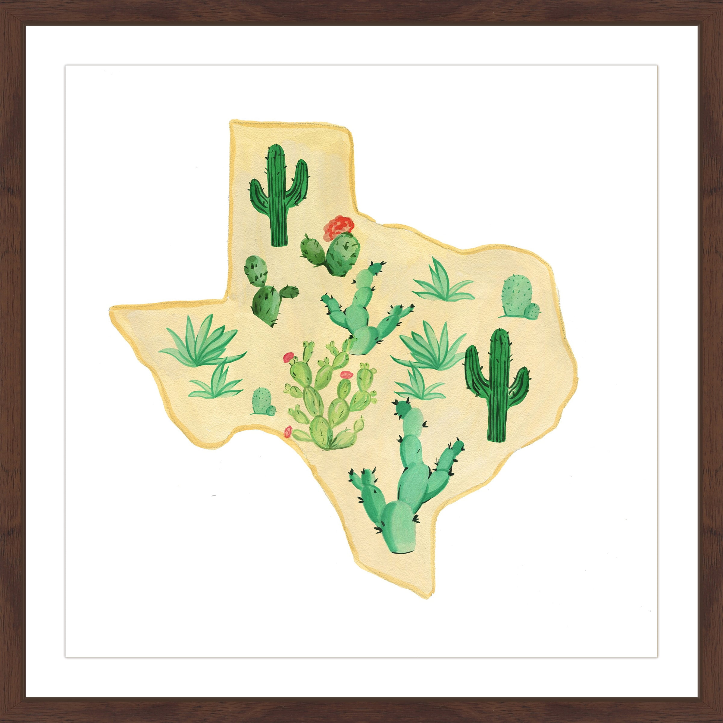 "Texas Cactus" Framed Painting Print