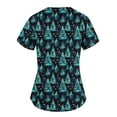 thumbnail image 3 of Titcea Christmas Scrub Tops Women Christmas Tree Printed Short Sleeved V Neck Nursing Uniforms with Pockets Lightweight Comfort Scrub Shirts, 3 of 3