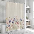 thumbnail image 6 of Spring Floral Bathroom Shower Curtains with 12 Hooks Polyester Waterproof Shower Curtain for Stalls and Bathtubs Farmhouse Summer Botanical Flowers Decorative Bathroom Privacy Curtain 72x78 Inches, 6 of 9