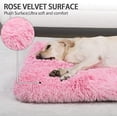 thumbnail image 2 of Large Dog Bed Pink, Washable Pet Crate Pads for Large Medium Dogs, Plush Soft Girl Princess Puppy Beds,Anti-Slip Pets Mats for Sleeping 35 * 23 inch, 2 of 8