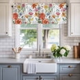 thumbnail image 2 of Colorful Flowers Floral Window Valance Curtain Branch Leaves Retro Spring Rod Pocket Short Curtain for Living Room, Bedroom & Kitchen Window Decor 42x12in, 2 of 8