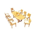 thumbnail image 1 of Grade-A Teak Dining Set: 8 Seater 9 Pc: 94" Mas Oval Trestle Leg Table And 8 Lua Stacking Arm Chairs Outdoor Patio WholesaleTeak #51LU2309, 1 of 6
