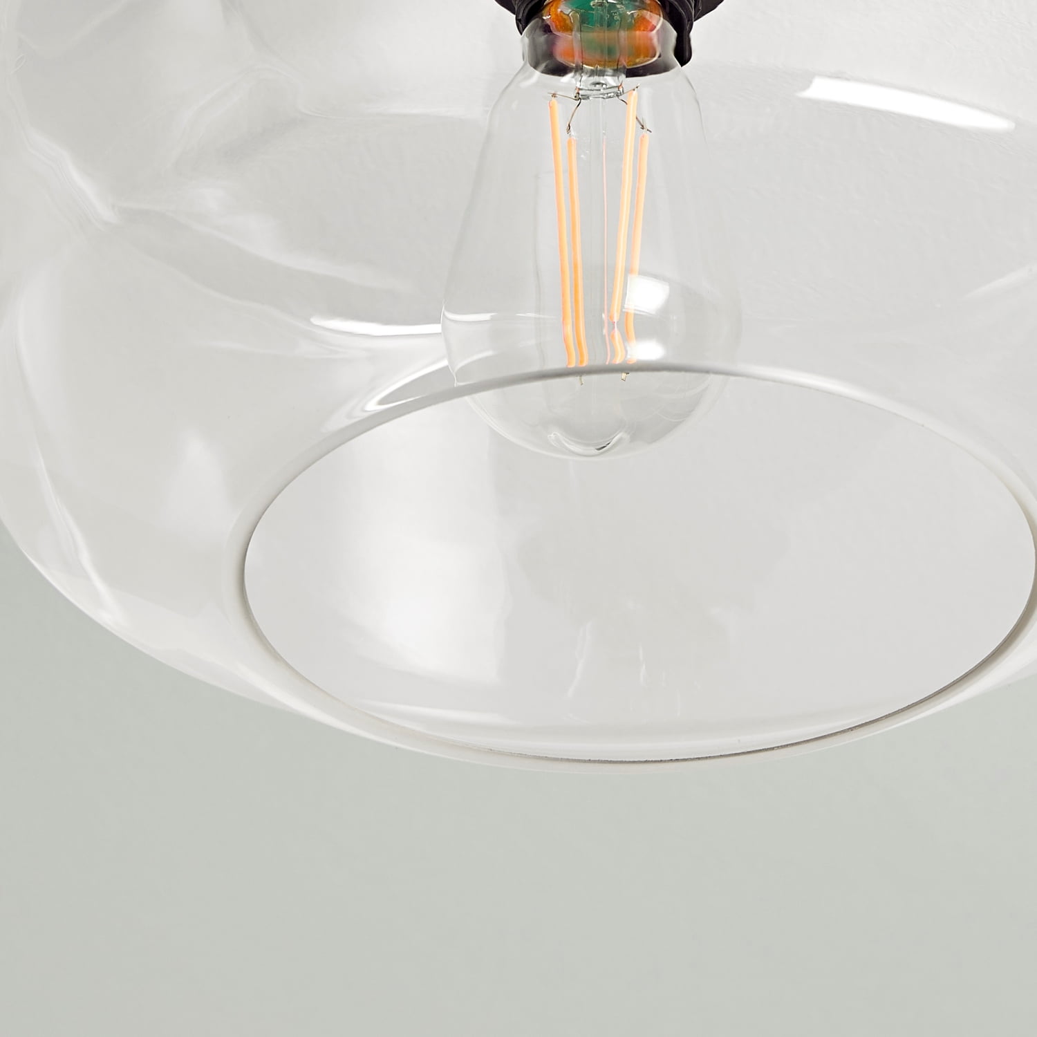 Better Homes & Gardens 12" Architectural Semi Flush Ceiling Light, Black Finish Clear Glass Shade