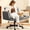 Dark Gray, variant on COOLHUT Criss Cross Office Chair with Armrests and Wheels, PU Leather Vanity Chair, Comfy Adjustable Swivel Computer Office Desk Chairs for Home Office, Make Up, Bedroom, Beige