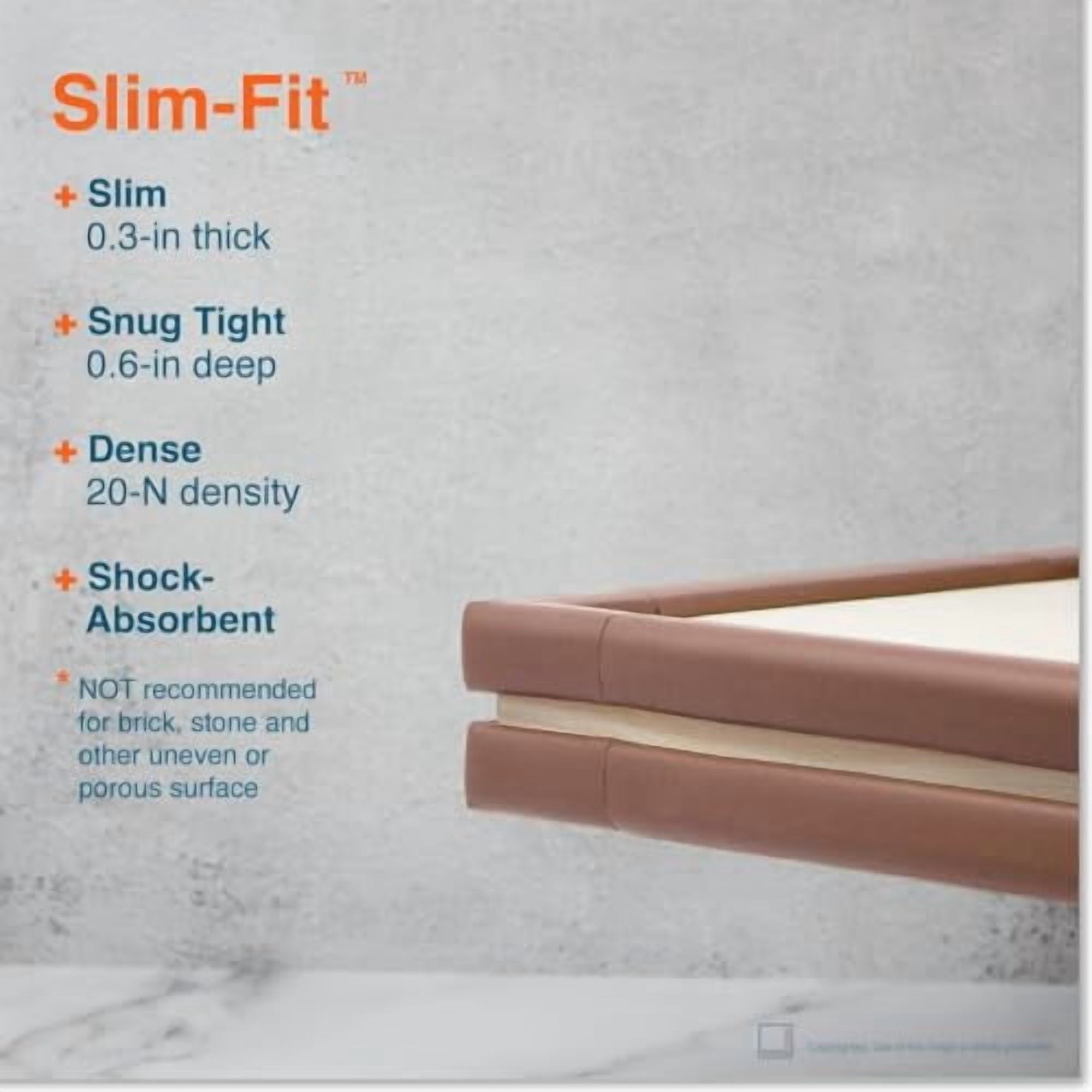 Slimfit Corner Edge Protector for Baby Proofing (Small 18ft Edge 8 Corners), Furniture Safety Bumper Guard, Soft NBR Rubber Foam, 3M Adhesive, Coffee Brown