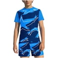 thumbnail image 2 of Fnooota Boys Rash Guard Swimsuits 2 Piece, Surfing Printed Short Sleeve Kids Bathing Suits Boys'Swimwear Multicolor Size 8, 2 of 8