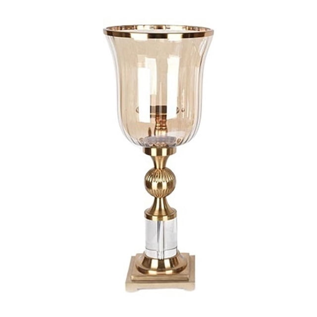 Candelabro de hierro de estilo europeo con cubierta de vidrio, candelabro creativo for decoración de mesa.