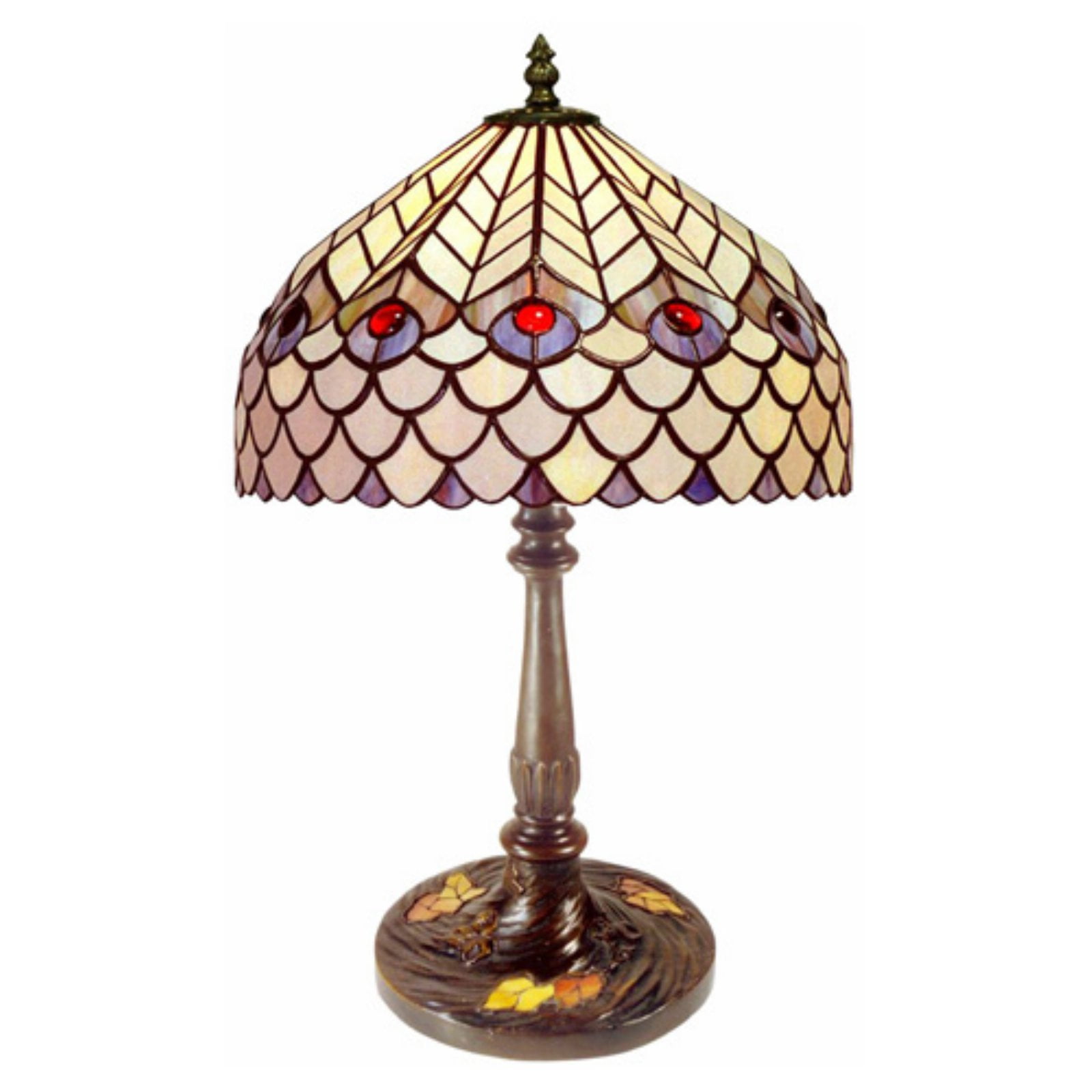 Tiffany-Style Peacock Table Lamp