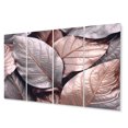 thumbnail image 2 of Designart "Rosy Gilded Foliage Blend I" Floral Metal Wall Art Set, 2 of 5