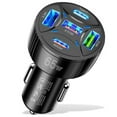 65W Car Charger Quint Port Fast Charging Hub High Power 1 To 5 USB