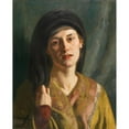 thumbnail image 2 of Arthur Kampf 20x24 Gold Ornate Framed and Double Matted Museum Art Print Titled - Portrait of a Woman in Oriental Robe (1925), 2 of 4