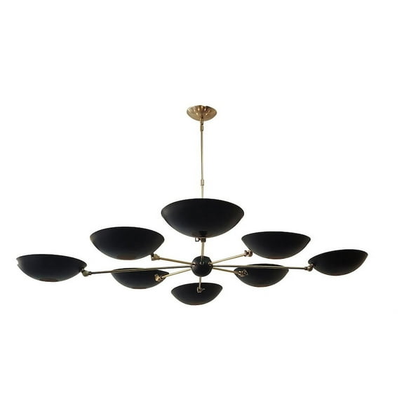 8 Light Pendant Mid Century Modern Raw Brass Sputnik chandelier light Fixture