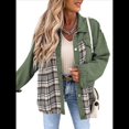 thumbnail image 3 of Chaqueta Vaquera Estilo Boyfriend, Informal, de Larga, con Botones y Bolsillos, para Mujer Verde L, 3 of 9