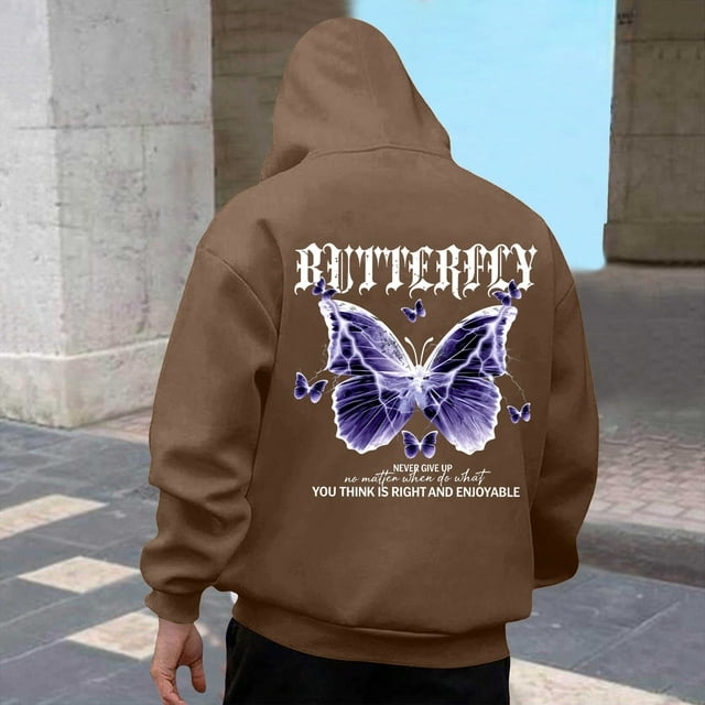 WILLBEST Sudadera con Capucha para Hombre, Otoño e Invierno, con Estampado, Informal, Holgada, para Uso Diario y En La Calle Chica