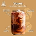 thumbnail image 2 of Juego de 4 Vasos de Cristal Baricoffee, Tapa de Bambú, 16 oz, Forma de Lata Vaso, 2 of 4