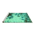 thumbnail image 2 of Ahgly Company Machine Washable Indoor Square Abstract Turquoise Blue Modern Area Rugs, 8' Square, 2 of 4