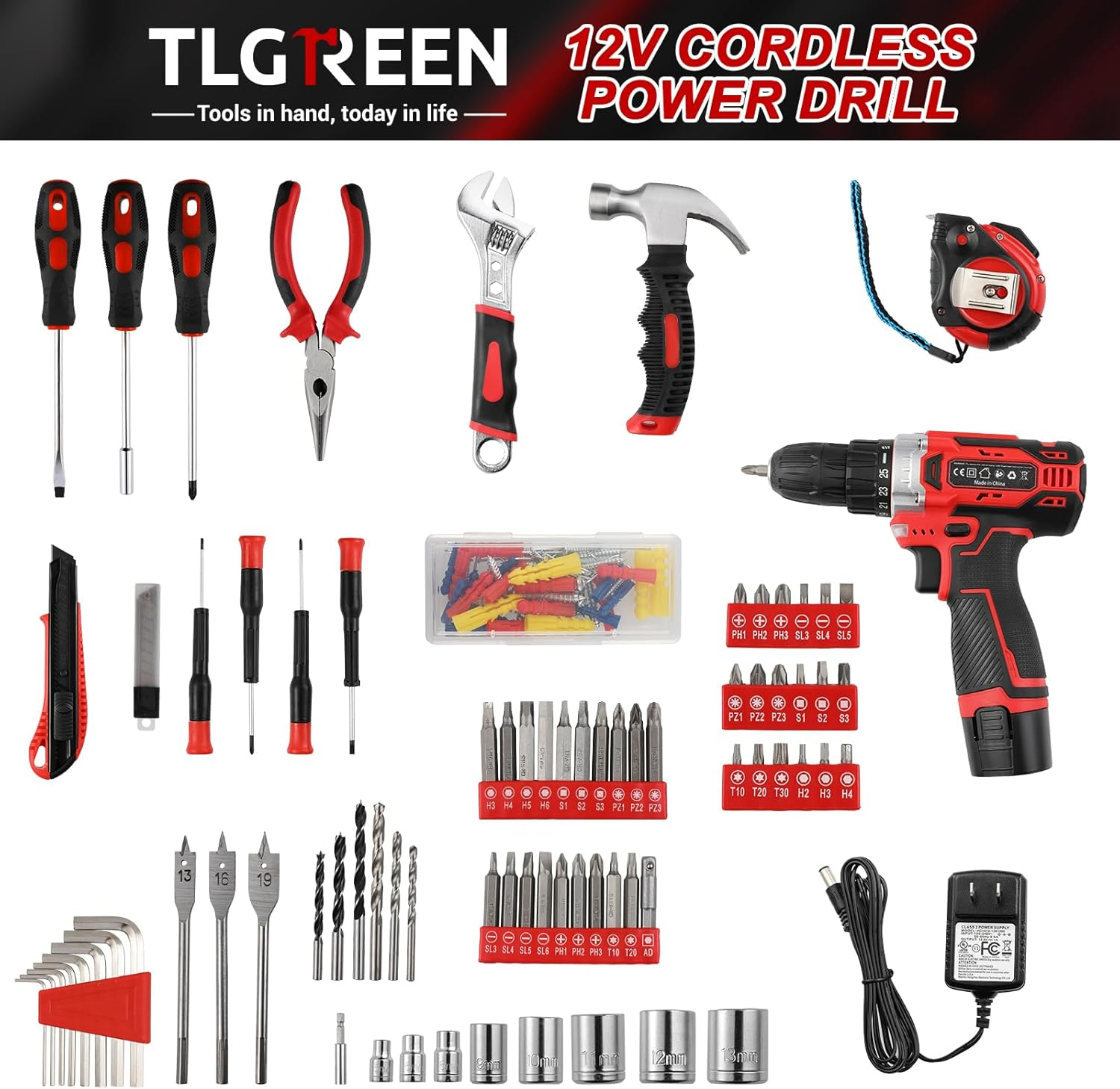 TLGREEN 12V Cordless Drill Set with 139 Accessories photo 4