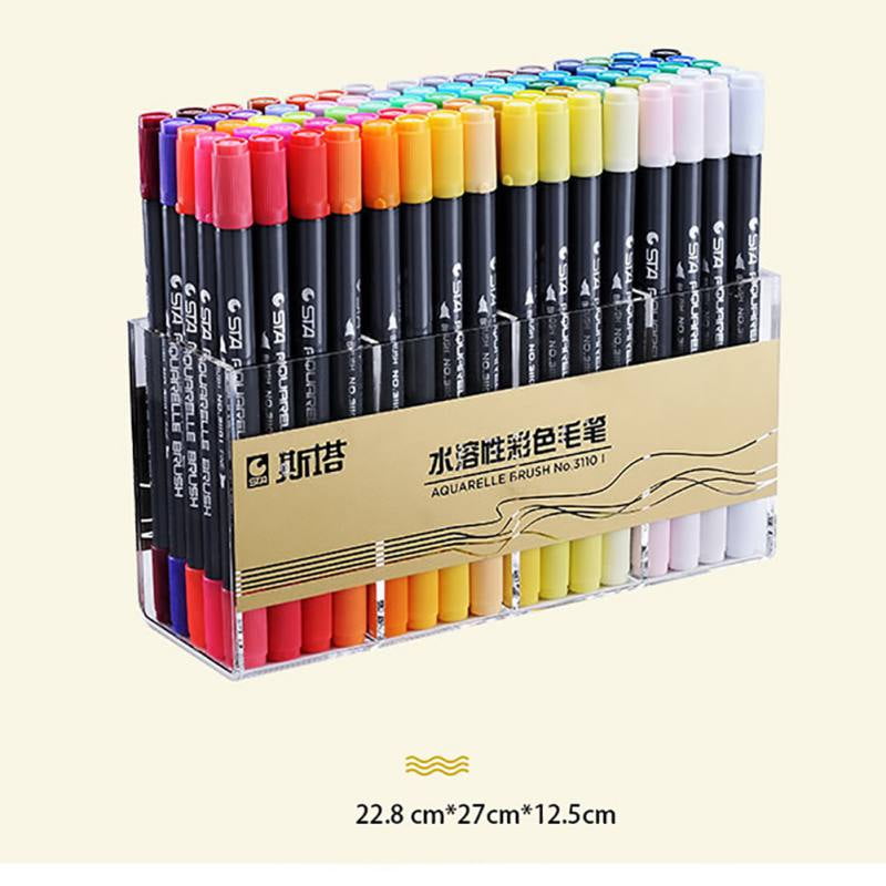 tent wijsvinger kijken Dual Tip Watercolor Brush Markers - Sta Non-Toxic Water Based Lettering  Marker Calligraphy Pens - Walmart.com