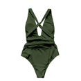 thumbnail image 4 of LUOGENLI 1-Piece Swimsuit Women Full Coverage Women One Shoulder Swimsuit Bikini Swimsuit Irregular Solid Color Monokinis Swimsuit Army Green Size XXL, 4 of 5