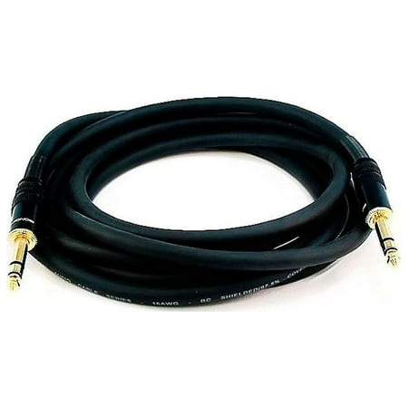 UPC: 0844660047940 | Monoprice Premier Series 10  16AWG 1/4  TRS Male to Male Audio Cable Black 104794