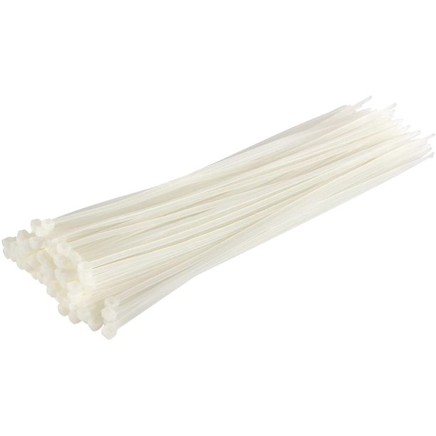 GTSE 12 Inch White Zip Ties, 100 Pack, 50lb Self Locking Cable Ties