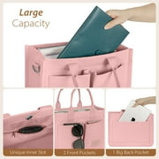 Cshidworld Canvas Tote Bag for Women With Pockets, Laptop Work Crossbody Everyday Satchel, Purses Everything Shoulder Tote Bag Everyday Satchel Handbags Messenger Gym Totes, Pink