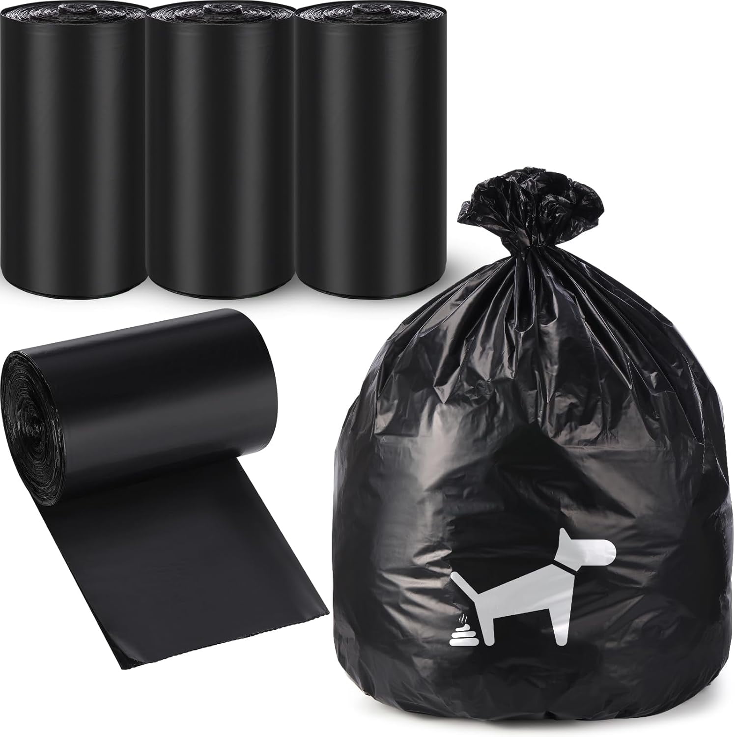 150 Pcs Dog Waste Poop Bags Dog Large Leak Proof Bags 26"x 33" Pet Waste Station Can Liners Heavy Duty Pet Trash Bin Liner for Walking Poop Station Dispensers, 3 Rolls of 50(Green)