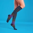 thumbnail image 2 of Nurse Mates Compression Socks Wide Calf Up To 22" Color: Thin Ombre Stripe, Size: 9-11 Wide, 2 of 4