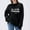 Black, variant on Women's Funny Graphic Print Oversized Pullover - Knit Long Sleeve Shirt, Casual Comfy Loose Fit Sweater