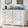 thumbnail image 4 of Joaxswe White Dresser for Bedroom, Wood 6 Drawer Modern Farmhouse Storage Cabinet for Bedroom Living Room Closet for Living Room, 4 of 7
