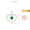 thumbnail image 3 of ANGARA Lab Grown Solitaire Round Emerald Open Heart Pendant for Women in 14K White Gold (Size-4mm) | May Birthstone, Birthday, Anniversary, Jewelry Gift for Women | Lab-Grown Emerald Necklace, 3 of 6