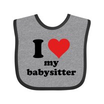 Inktastic I Heart My Babysitter Boys or Girls Baby Bib