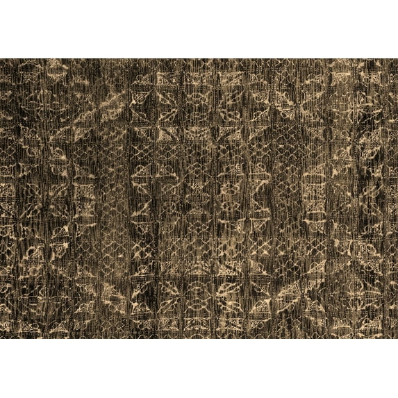 Ahgly Company Indoor Rectangle Abstract Brown Modern Area Rugs, 7' x 10'
