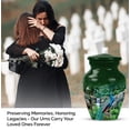 thumbnail image 4 of Peacock Miniature Urn For Mom And Dad, Cremation Burial Urns For Brother, Small Keepsake Urn For Ashes Adult Male And Female, 3-inch Mini Green Urns For Human Ashes Adult Man, 4 of 7
