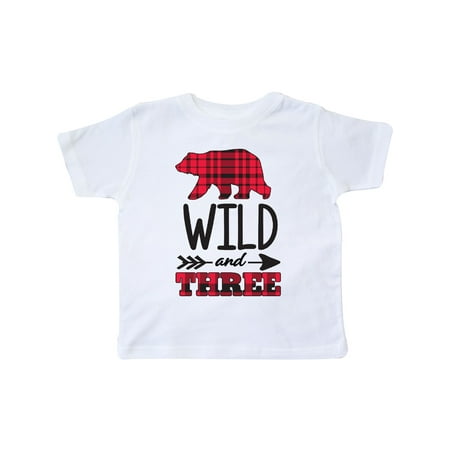 

Inktastic Plaid Bear Wild and 3 with Arrow Gift Toddler Boy or Toddler Girl T-Shirt