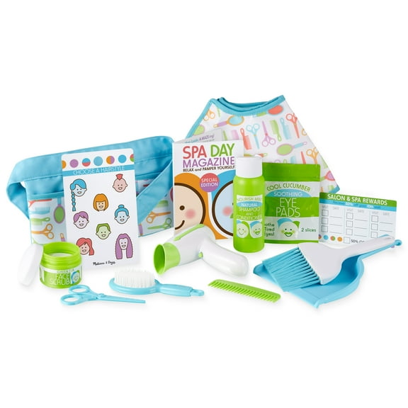 Melissa & Doug Love Your Look Salon & Spa Play Set – 16 Pieces for Pretend Toy Hair and Face Care (No Real Cosmetics)